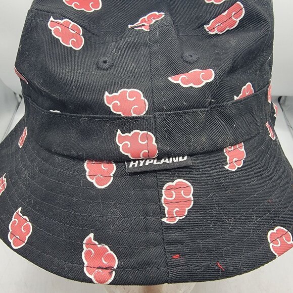 Hypland Naruto Akatsuki Large Bucket Hat Black Red Anime Ninja Conventions - Picture 5 of 8